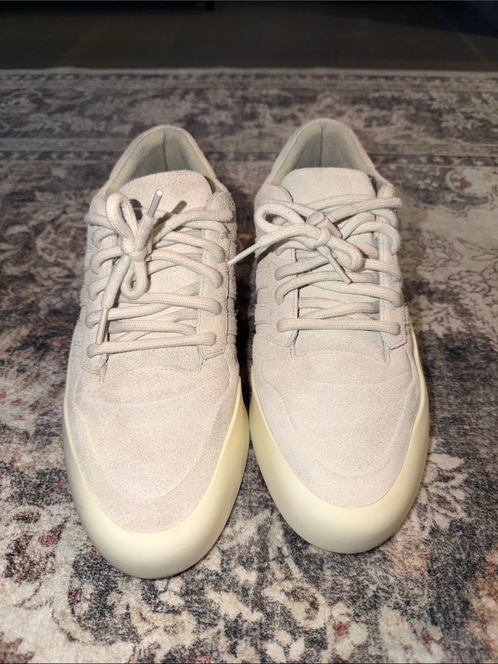 Fear of God x Adidas Men's Cream Suede Low-I Top Sneakers